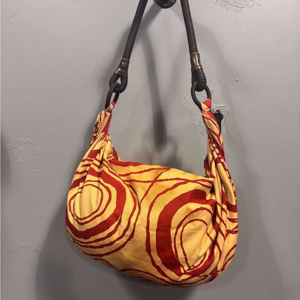 Old Navy Artistic Yellow and Red Hobo Bag